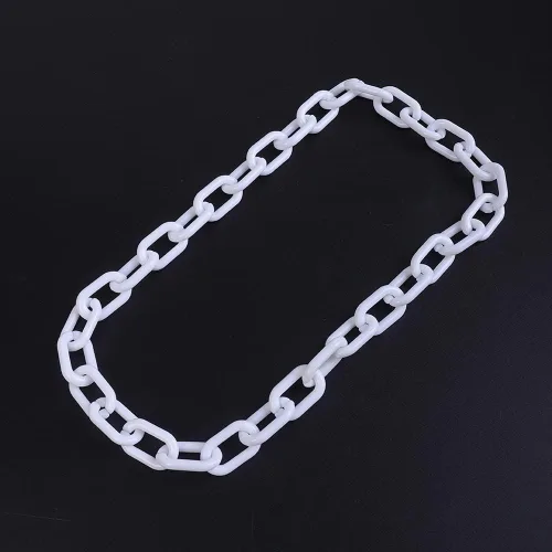 Vista 2 de JWICOS Collar largo de acrílico grueso para mujer, bonito collar de cadena de clip de eslabones para mujer, regalos