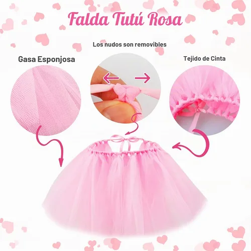 Vista 3 de Disfraz de tutú para perro, tutú rosa para perros pequeños y medianos, suministros para fiesta de cumpleaños, sombrero de cumpleaños para perro