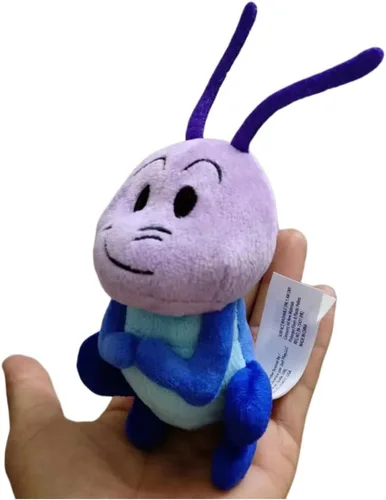 Vista 3 de Mulan Cricket Peluche CRI-kee - Mini puf de peluche azul y morado de 6 pulgadas