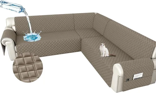 Vista 27 de Arfntevss Fundas impermeables para sofá modular en forma de L, lavable, de terciopelo, para sofá seccional, antideslizante, fundas de esquina
