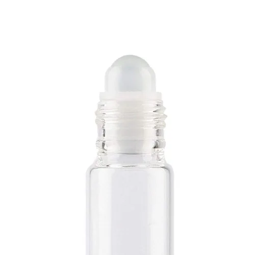 Vista 4 de 12 botellas enrollables de vidrio transparente, botellas vacías recargables de aceite esencial, botellas enrollables, contenedor de almacenamiento