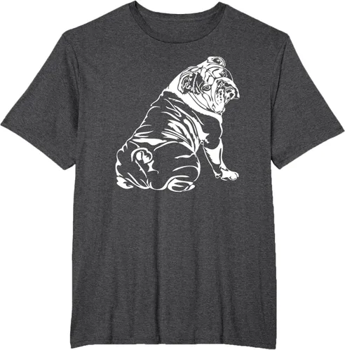 Vista 65 de Gracioso Bulldog Inglés playera perro Hund playera regalo, Azul (Heather blue)