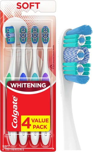 Vista 10 de Colgate 360 Optic White Advanced - Cepillo de dientes manual (dureza suave, para adultos, 2 unidades)