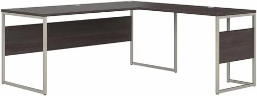 Vista 10 de Bush Business Furniture Escritorio híbrido en forma de L de 72W x 30D con patas de metal en nogal negro