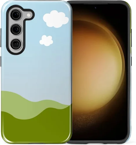 Vista 130 de Funda compatible con Samsung Galaxy S23, funda híbrida de protección rígida de 2 capas, a prueba de golpes, funda protectora resistente para Lata
