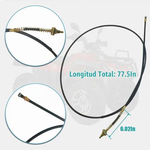 Vista 4 de Cable de freno trasero de 77.5 "Gy6 50cc 150cc scooter ciclomotor Roketa Taotao Sunl