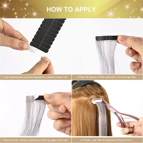 Vista 6 de EHDIS Cinta en extensiones de cabello Alicates de acero inoxidable Extensiones de superficie plana Cinta de sellado de cinta Alicates Herramienta