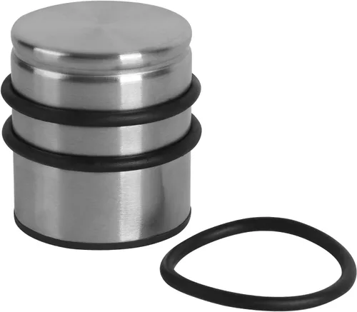 Vista 3 de KINJOEK Tope de puerta pesado, sin taladro, tope de puerta de acero inoxidable con bandas de goma protectoras, cuña de puerta para oficina, hogar