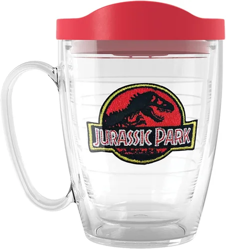 Vista 13 de Tervis Vaso aislado de doble pared con logotipo jurásico universal fabricado en Estados Unidos mantiene las bebidas frías y calientes, 10 onzas