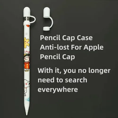 Vista 2 de Paquete de 2 correas antipérdida compatibles con Apple Pencil de 1ª generación, tapa protectora para lápices, soporte y protector para evitar daños