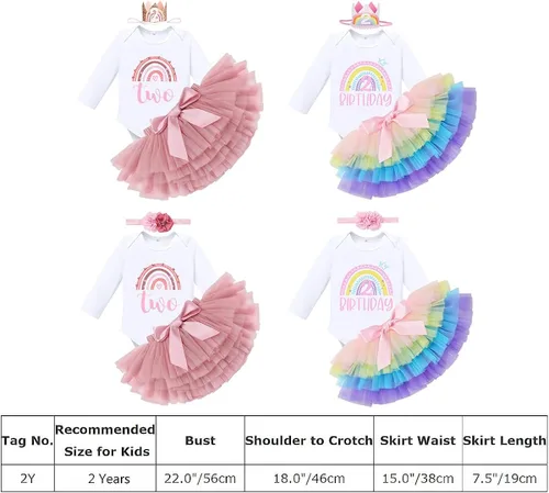 Vista 7 de IBTOM CASTLE Rainbow Boho Cake Smash Outfit First Birthday Baby Girl Bohemian Romper+Tutu Skirt+Crown One Dress sesión de fotos
