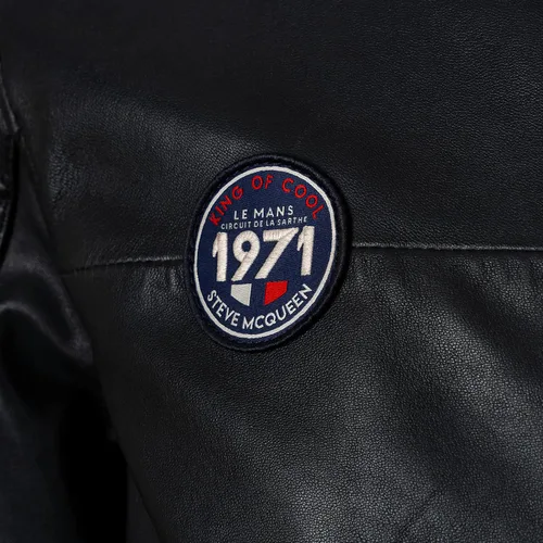 Vista 5 de Chaqueta de cuero negro para hombre, estilo Cafe Racer de piel de cordero real, con cremallera, chaqueta de motocicleta para hombre