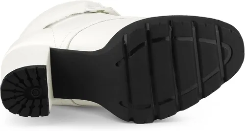 Vista 7 de Allegra K Botines de tacón grueso plegables con plataforma para mujer