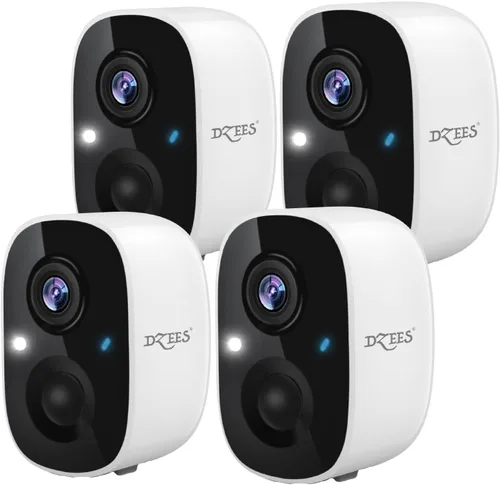 Vista 9 de Dzees Cámara de seguridad inalámbrica para exteriores - Actualización 2K 3MP batería WiFi cámara exterior inalámbrica, foco, sirena, detección