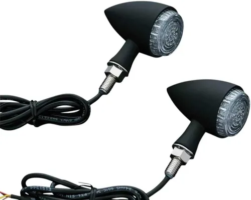 Vista 5 de Kuryakyn 2508 Luces LED para motocicleta estilo torpedo/bala con lentes transparentes: indicadores intermitentes de señal de giro/parpadeo