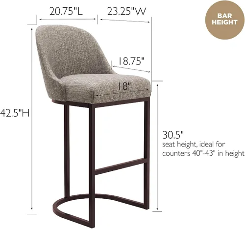 Vista 58 de Leick Home 214536 Barrelback Silla de comedor con base de metal, juego de 2, para comedor, asiento moderno de lino negro y base de metal dorado