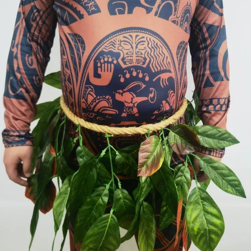 Vista 5 de Maui Tattoo CamisaPantalones de Halloween para adultos, hombres, mujeres, cosplay, conjunto de pelucas
