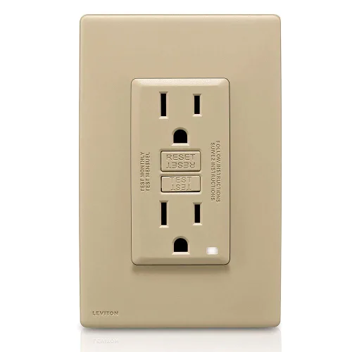 Vista 2 de Leviton Renu - Toma GFCI autocomprobada resistente a manipulaciones, 15 amperios, RGF15-CA, café con leche