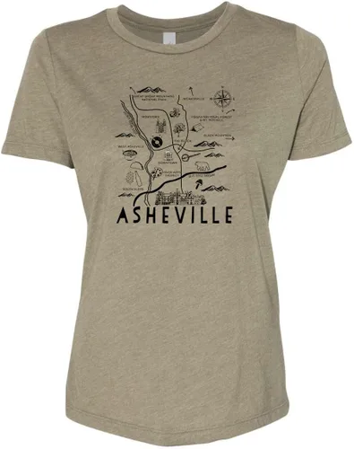 Vista 8 de Cute Women's Screen Printed Crew Neck Tee, Shirts With Sayings, Dusty Blue or Olive