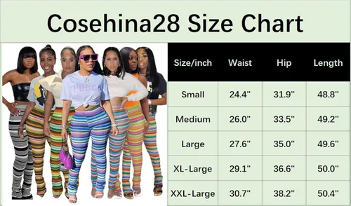 Vista 3 de Pantalones apilados de ganchillo para mujer, pantalones deportivos de punto a rayas de arco iris, pantalones deportivos ajustados de estilo bohemio
