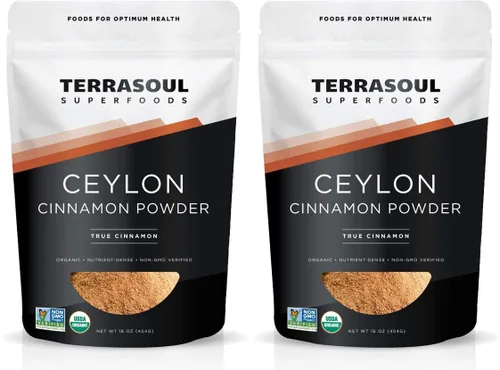 Vista 6 de Terrasoul Superfoods Polvo de canela de Ceilán orgánico, 16 onzas, probado en laboratorio para autenticidad, calidad y sabor premium.