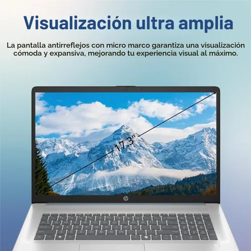 Vista 10 de HP Laptop empresarial con pantalla táctil de 17 pulgadas 2025, Intel Ultra 7 255U (máximo 5.2 GHz), pantalla táctil antirreflejos HD+ de 17.3