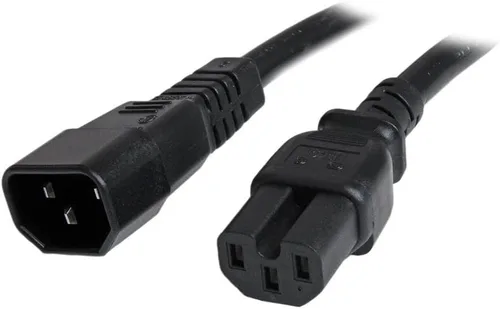 Vista 10 de StarTech - Cable de extensión resistente de 3 pies, 15 A, 250 V, 14 AWG, negro (PXTC14C153) IEC 320 C14 to IEC 320 C15, UL Listed, Heavy Gauge