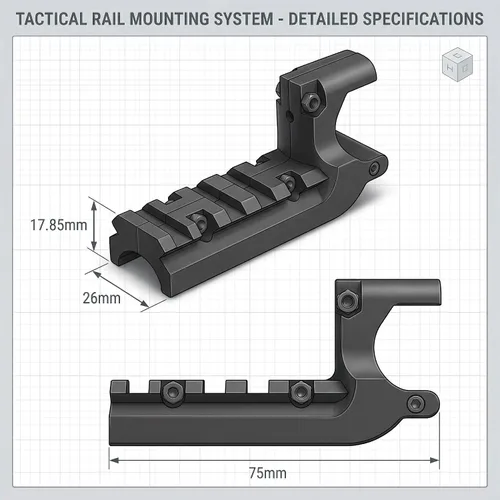 Vista 3 de Gotical M1911 Picatinny Rail Mount for Hunting Shooting Adaptador de riel 1911 Agarres fuertes (negro)