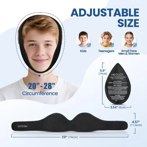 Vista 2 de LotFancy Envoltura para la Cabeza con Paquete de Hielo para Muelas del Juicio, Paquete de Hielo Facial para Alivio del Dolor de Muelas y Mandíbula