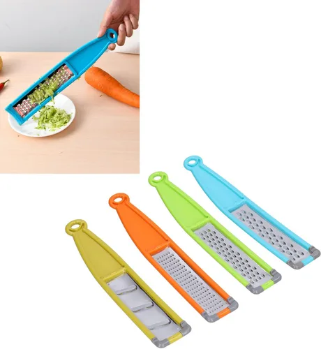 Vista 3 de Stainless Steel Vegetable Zester 4 - in - 1 Cheese Grater & Food Slicer Rustproof Kitchen Grater for Potatoes/Carrots/Cheese Ergonomic Handle