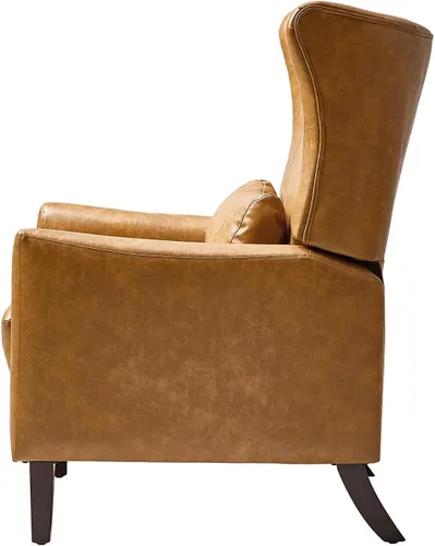 Vista 8 de HULALA HOME Silla reclinable Wingback con almohada lumbar, color camello