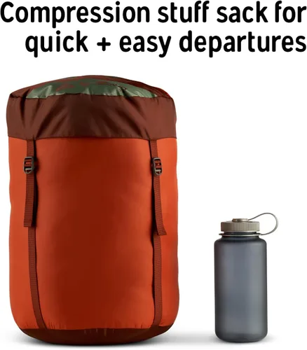 Vista 11 de Kelty Cosmic Synthetic Fill - Saco de dormir de 0 grados para mochilero, regular – correas de compresión, saco de cosas incluido Backpacking