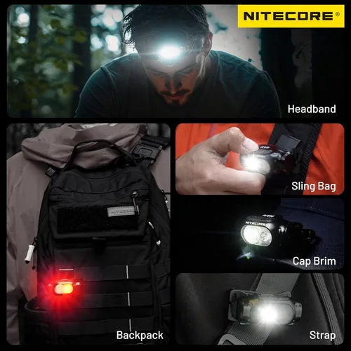 Vista 9 de Nitecore HA11 240 lúmenes Ultra Ligero AA Faro de doble haz etiqueta para faros delanteros (diadema normal)