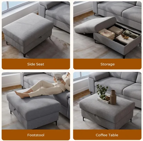 Vista 46 de Upvilla Sofás modernos de 88.97 pulgadas para sala de estar, sofá de asiento profundo con cojín de 8 pulgadas, cómodo sofá biplaza de felpilla de 2