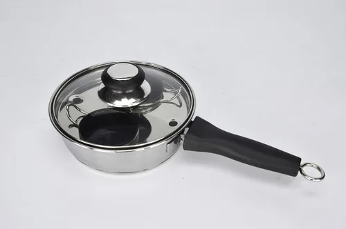 Vista 2 de RUNZI Sartén escalfadora de huevos de 2 tazas – Olla de huevos escalfados de acero inoxidable – perfecta para hacer huevos escalfados – Juego