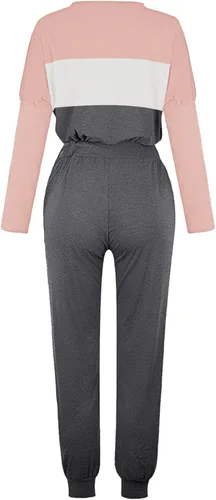 Vista 4 de Fixmatti - Conjunto deportivo de 2 piezas para mujer de estilo informal, pantalón largo