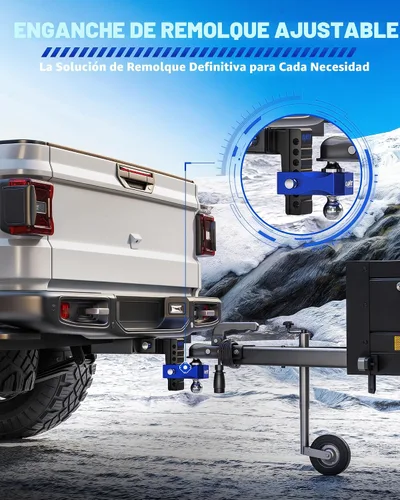 Vista 2 de OMT - Enganche de remolque ajustable, receptor de 2 pulgadas, enganche de Negro-Azul