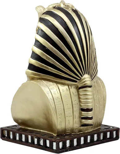Vista 3 de Ebros - Máscara de faraón egipcio antiguo del rey TUT Estatua dorada Tutankamón Busto Figurilla