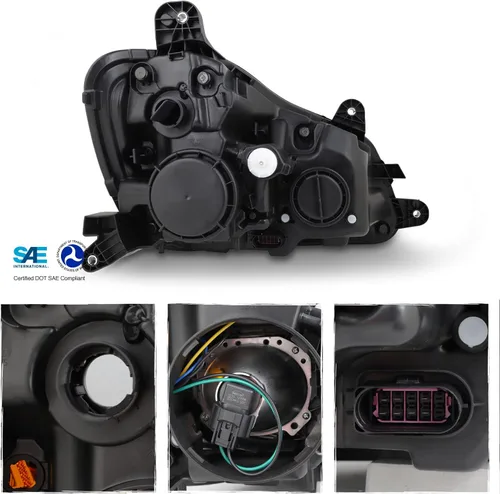 Vista 2 de AKKON – Compatible con faros delanteros de proyector estilo halógeno Kenworth T680 OE 2013-2019, carcasa negra, reemplazo de par
