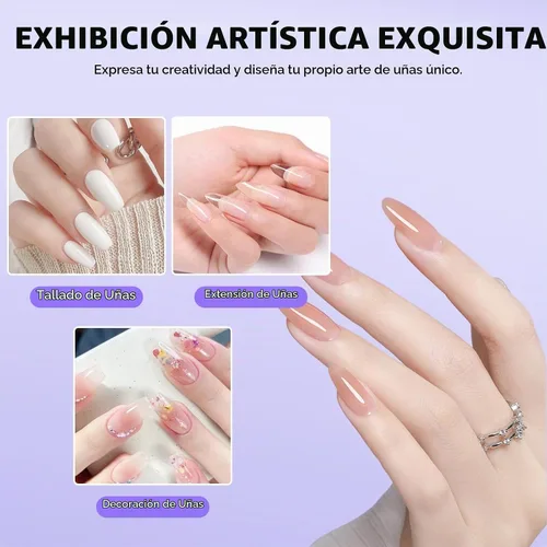 Vista 6 de Kit de uñas acrílicas de 2.5 fl oz de monómero líquido acrílico con 4 colores de polvo acrílico y 5 cepillos de uñas, juego de construcción
