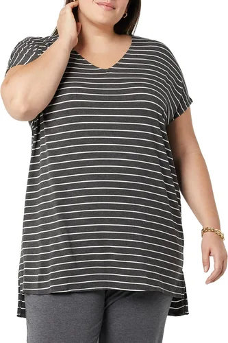 Vista 3 de Daily Ritual Túnica de jersey de gran tamaño con cuello en V y manga dolman para mujer