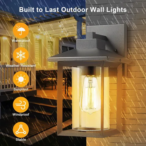 Vista 3 de Luces de montaje en pared para exteriores, apliques de pared exterior H11.84, accesorio de iluminación exterior, linterna exterior, accesorio