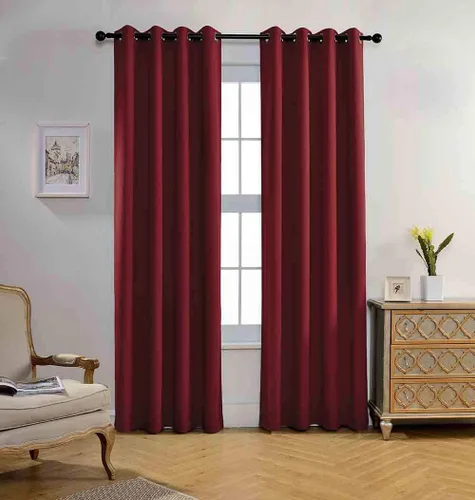 Vista 38 de Miuco paneles de cortina de oscurecimiento con arandelas, cortinas opacas con textura para salón, juego de 2