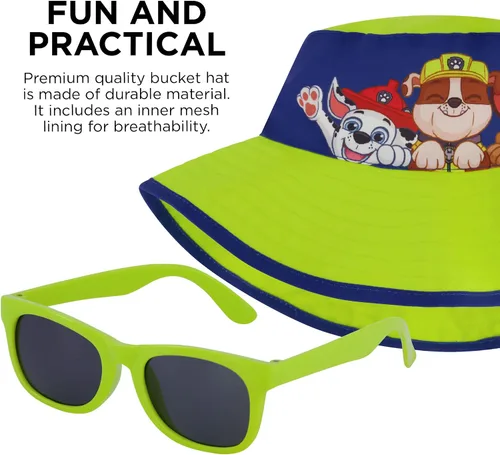 Vista 4 de ABG Accessories Conjunto de protección contra erupciones para niños con sombrero de cubo y lentes de sol
