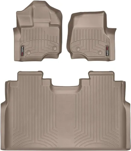 Vista 11 de WeatherTech Revestimientos de suelo personalizados para Ford F-150 Lightning, F-150, F-150 Raptor - 1ª y 2ª fila (44697-1-2), negro