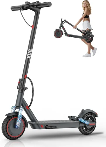 Vista 8 de Adults Electric Scooter with Dual Suspension, 8.5"/10" Solid Tires, 350W/500W Motor Escooter, 19-21MPH, 15-23Miles Long Range, APP Control, Foldable