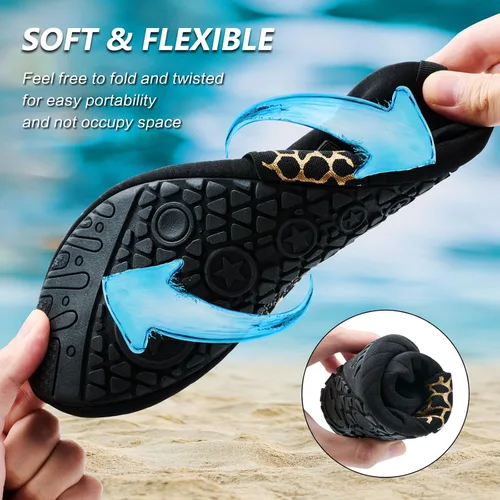 Vista 4 de Deevike Zapatos acuáticos para mujeres y hombres, estilo descalzo, de secado rápido, calcetines de agua sin cordones para playa, piscina, natación