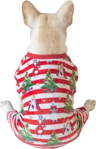 Vista 4 de CuteBone - Pijama mameluco de Navidad para perros, linda para vacaciones de invierno, P186XS