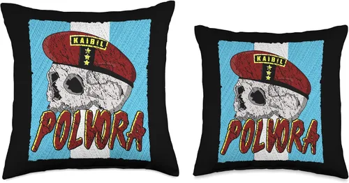 Vista 3 de Guatemala Polvora Guatemalan Veteran Kaibiles - Almohada patriota de la fuerza especial del ejército guatemalteco, 16 x 16 pulgadas, multicolor