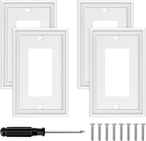 Vista 12 de Cubiertas blancas para enchufes de pared, placa decorativa moderna para interruptor de luz, cubierta de enchufe, placas de interruptor, cubierta